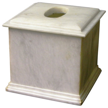 White Marble Tissue Box Holder