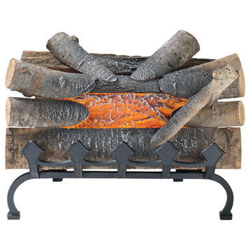 Pleasant Hearth Electric Crackling Log With Grate