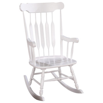Rocking Chair with Arrow Back Design, White