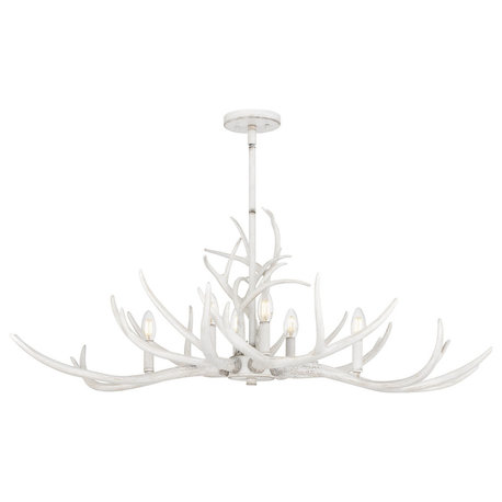 Brosh Six Light Linear Chandelier in Antique White