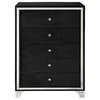 Better Home Products Monica Velvet Upholstered 5 Drawer Chest Dresser, Black