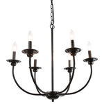 LNC - LNC Pastry 6-Light Modern Matte Black Candle-Style Chandelier for Living Room - At LNC, we always believe that Classic is the Timeless Fashion, Liveable is the essential lifestyle, and Natural is the eternal beauty. Every product is an artwork of LNC, we strive to combine timeless design aesthetics with quality, and each piece can be a lasting appeal.