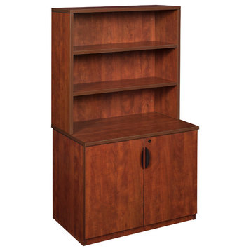 Legacy 29" Storage Cabinet With Open Hutch, Cherry