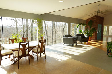 Example of an arts and crafts living room design in Atlanta