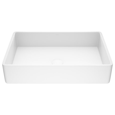 VIGO Magnolia 21"L x 14"W x 5"H Matte Stone Rectangular Bathroom Vessel Sink