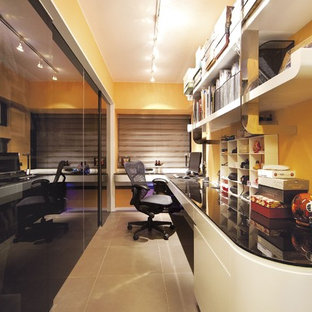 Design ideas for a modern home office and library in Hong Kong.