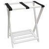Right Height Luggage Rack With Shoe Rack, White Finish