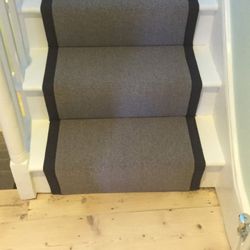 Grey Carpet Runner with Black Border in West London Residence