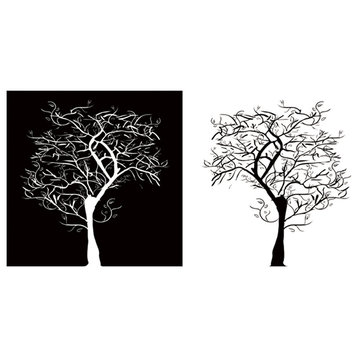 "Tree in Contrast" Diptych Wall Art Print, 40"x20"