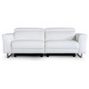 Bertie Italian Modern White Leather Sofa With Electric Recliners