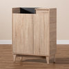Bowery Hill Two-Tone Oak Brown and Dark Gray Shoe Cabinet