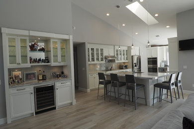 Example of a transitional kitchen design in Miami