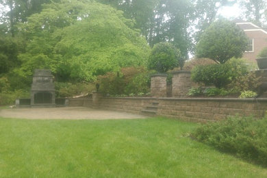 Terraced Retaining Walls and Fireplace