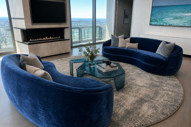 Living room - contemporary living room idea in Boston