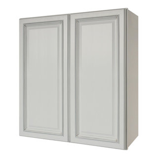 White Shaker L-Shape 12x12 Cabinet Set for 96H Kitchen