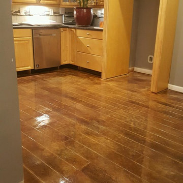 Stained, Engraved Concrete Floors