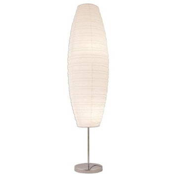 Diploma Floor Lamp with Paper Shade Japanese Style Standing 50 Inches Tall, 1-Pack