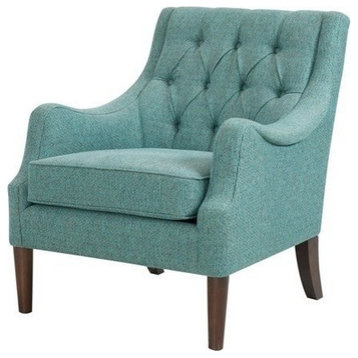 Madison Park Qwen Button Tufted Chair, Teal