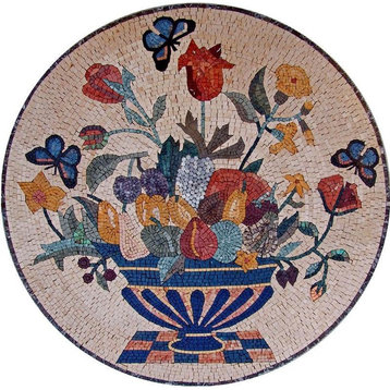 Mosaic Patterns, Flower Rondel, 24"x24"