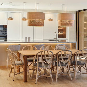 Diseño interior de vivienda cocina abierta a salón comedor