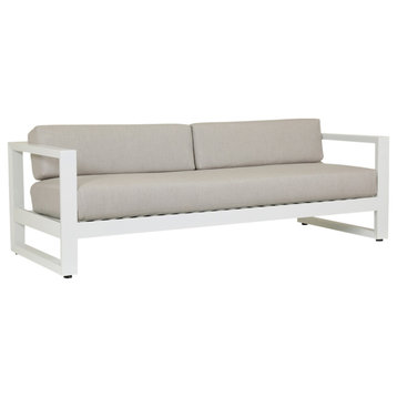 Newport Sofa With Cushions, Cast Silver