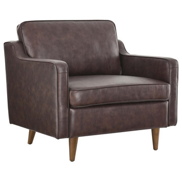 Impart Genuine Leather Armchair, Brown