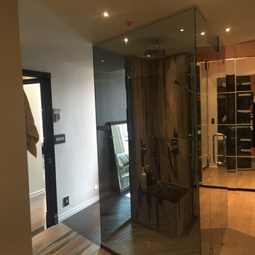 Immaculate Walk In Shower Centered In Bathroom
