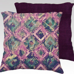 TOROSIETE Throw Pillow Cover - Pattern 2 with Deep Purple Back - Products