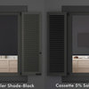 Linen Avenue Custom Cordless Cassette 5% Solar Roller Shade, 44Wx66H Black