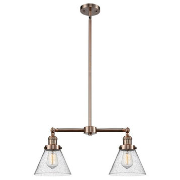 Innovations 2-LT Large Cone 22" Chandelier - Antique Copper