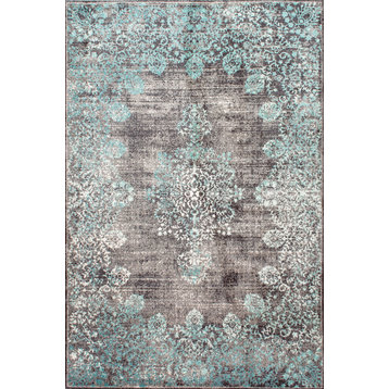 Machine Made Traditional Vintage Faded Lace Rug, 8'x10'
