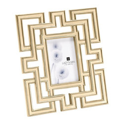 Gilded Garden Gate 1-Opening 4 in. x 6 in. Oak in Gold Finish Picture Frame - Picture Frames
