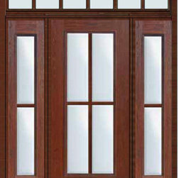 Prehung French Sidelights-Transom Door 80 4 Lite Full Lite - Patio Doors