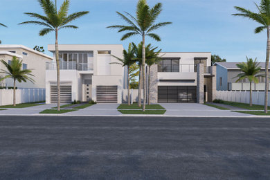 Inspiration for a coastal exterior home remodel in Orange County