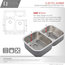 32"L x 20.75"W Stainless Steel Double Basin Dual Mount Kitchen Sink