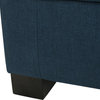 GDF Studio Guernsey Contemporary Tufted Fabric Storage Ottoman Bench, Dark Blue