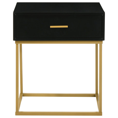 Catalina 1-Drawer Nightstand, Black