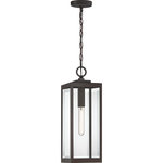 Quoizel - Quoizel WVR1907 Westover 1 Light Outdoor Lantern, Western Bronze - The clean lines make the Westover a modern industrialist's dream. Long rectangular framework with clear beveled glass panels provide an unobstructed view of the fixture's sleek interior. The mix of finishes further enhances the versatility of this refined collection.