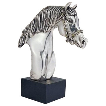 Horse Head Sculpture Silver Plated 8033