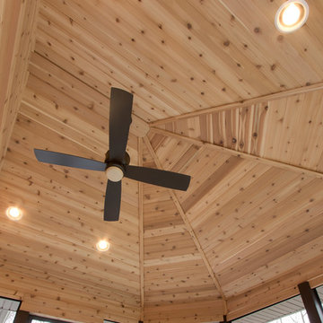 Chocolate Hot Tub Deck with Screened Porch