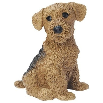 Airedale Puppy Dog Statue Sculpture Figurine