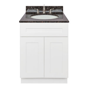 White Bathroom Vanity 24 Wheat Granite Top Faucet Lb5b