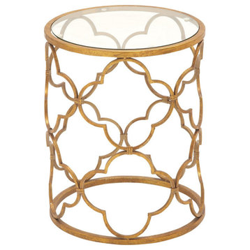 Contemporary Gold Metal Accent Table 67056