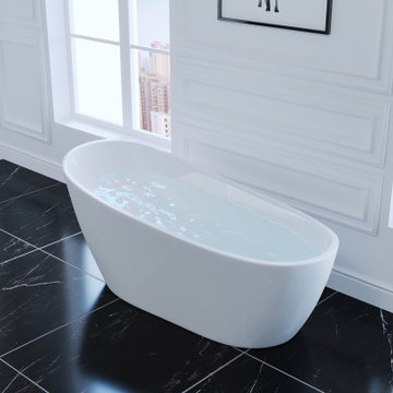 CLOVIS FREESTANDING SOAKING ACRYLIC BATHTUB