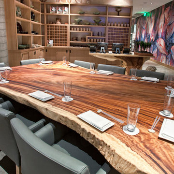 Live Edge Wood Slab & Pipe Dining Room Table