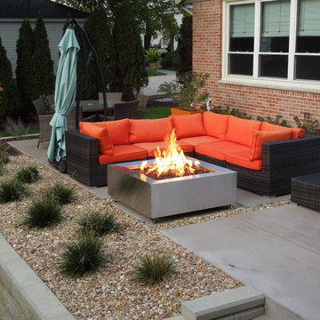 Back Yard Renovation with Living Area, Patio, Fire Pit