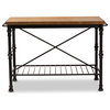 Ole Rustic Industrial Wood and Bronze Steel Multipurpose Kitchen Island Table