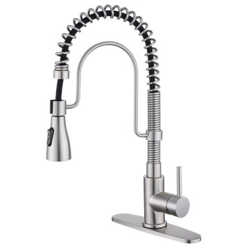 Single Handle Kitchen Faucet 1.8 GPM with Pull Down with Three Functions, Brushed Nickel