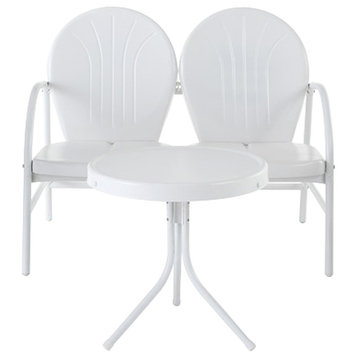 Griffith 2-Piece Metal Outdoor Conversation Seating Set, White