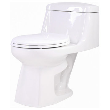 Templar 1.28 GPF Single Flush Elongated Toilet, White
